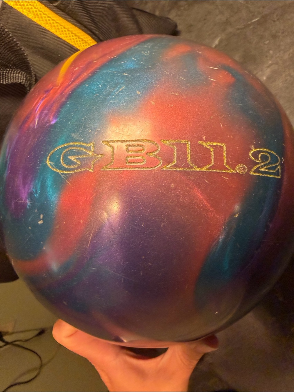 Ebonite RXS300 Reactive Pearl Bowling Ball - 11.2 Coverstock Royal Blue Red Swir